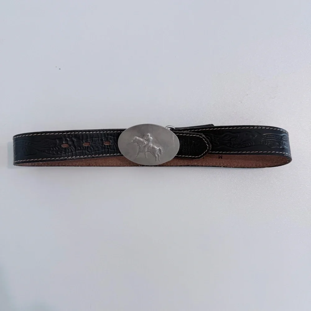 Vintage Black Western Leather Belt Kids